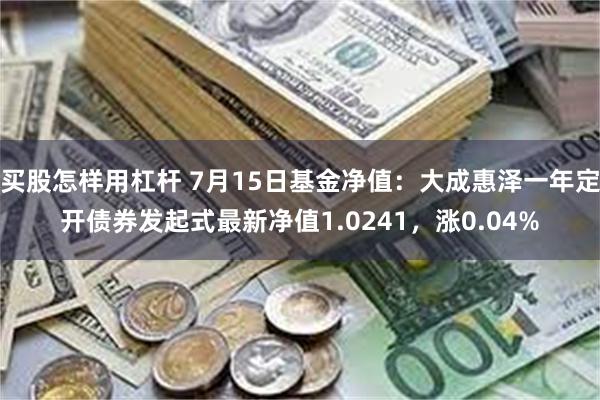 买股怎样用杠杆 7月15日基金净值：大成惠泽一年定开债券发起式最新净值1.0241，涨0.04%