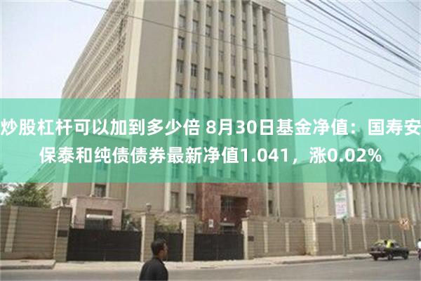 炒股杠杆可以加到多少倍 8月30日基金净值：国寿安保泰和纯债债券最新净值1.041，涨0.02%